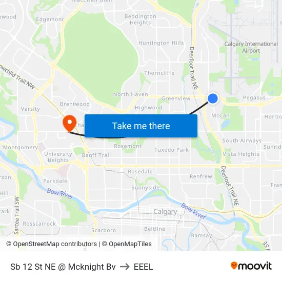 Sb 12 St NE @ Mcknight Bv to EEEL map