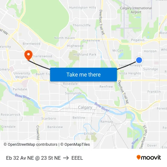 Eb 32 Av NE @ 23 St NE to EEEL map