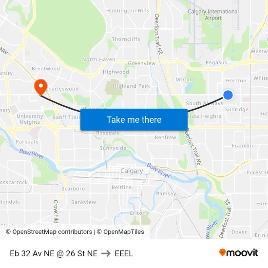 Eb 32 Av NE @ 26 St NE to EEEL map