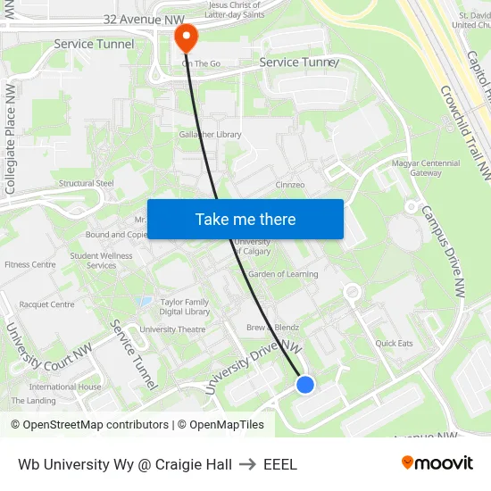 Wb University Wy @ Craigie Hall to EEEL map