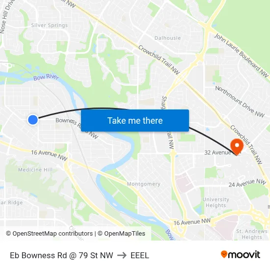 Eb Bowness Rd @ 79 St NW to EEEL map