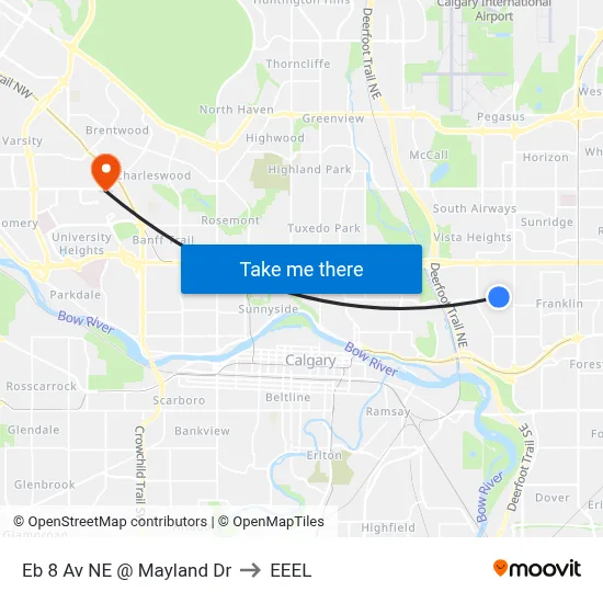 Eb 8 Av NE @ Mayland Dr to EEEL map