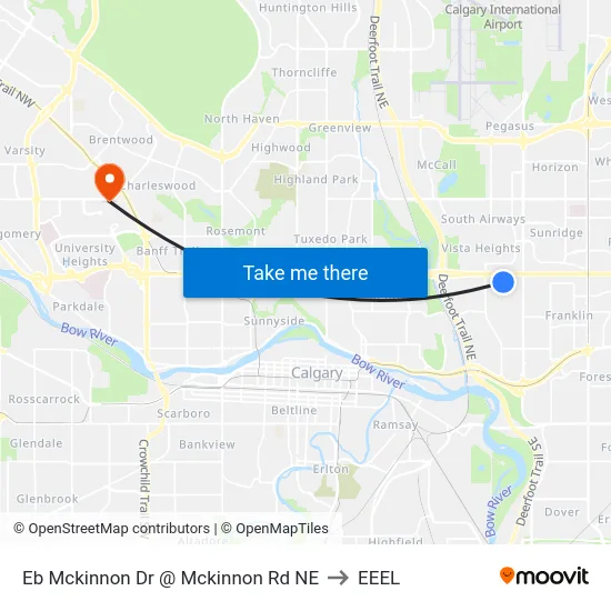 Eb Mckinnon Dr @ Mckinnon Rd NE to EEEL map