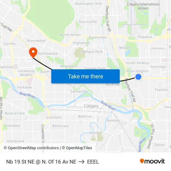 Nb 19 St NE @ N. Of 16 Av NE to EEEL map