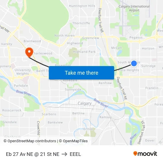 Eb 27 Av NE @ 21 St NE to EEEL map