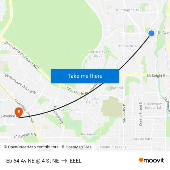 Eb 64 Av NE @ 4 St NE to EEEL map