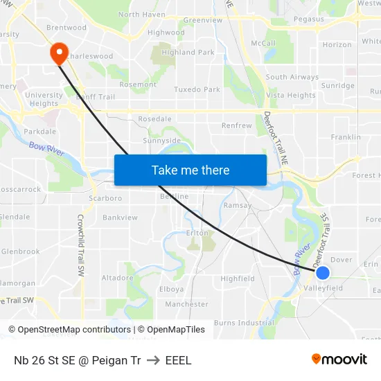 Nb 26 St SE @ Peigan Tr to EEEL map