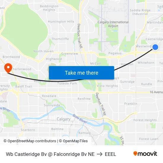 Wb Castleridge Bv @ Falconridge Bv NE to EEEL map