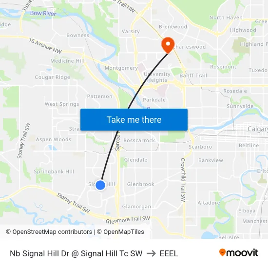 Nb Signal Hill Dr @ Signal Hill Tc SW to EEEL map