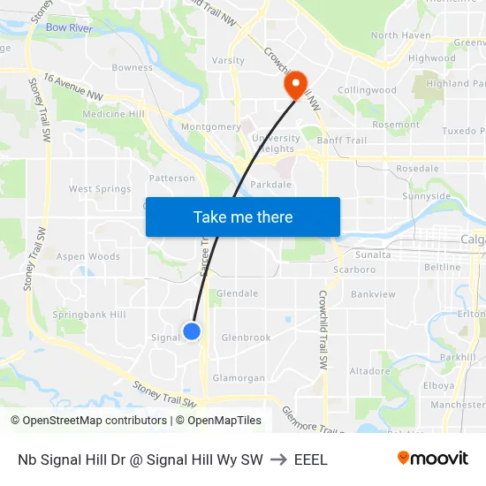 Nb Signal Hill Dr @ Signal Hill Wy SW to EEEL map