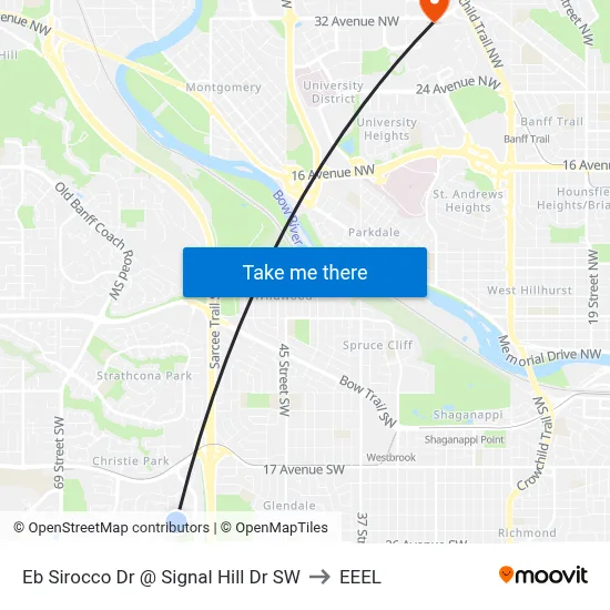 Eb Sirocco Dr @ Signal Hill Dr SW to EEEL map