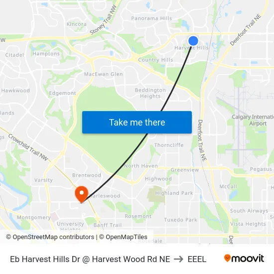 Eb Harvest Hills Dr @ Harvest Wood Rd NE to EEEL map