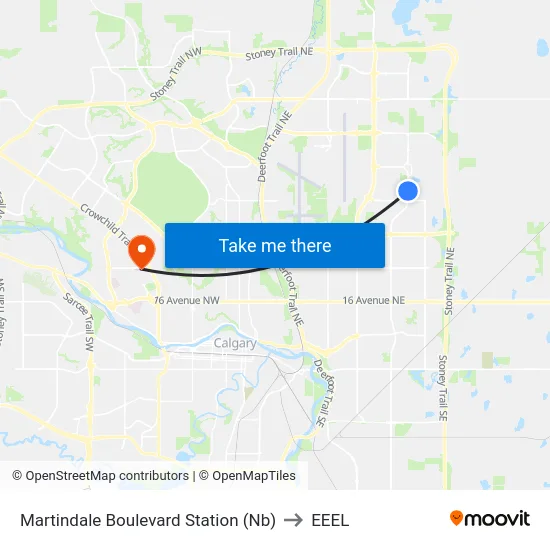 Martindale Boulevard Station (Nb) to EEEL map