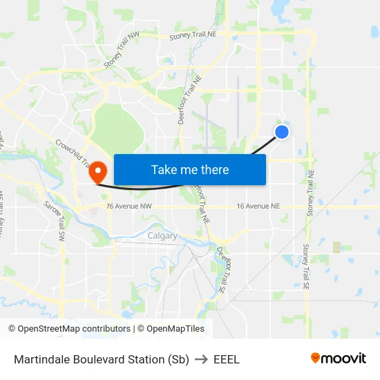 Martindale Boulevard Station (Sb) to EEEL map