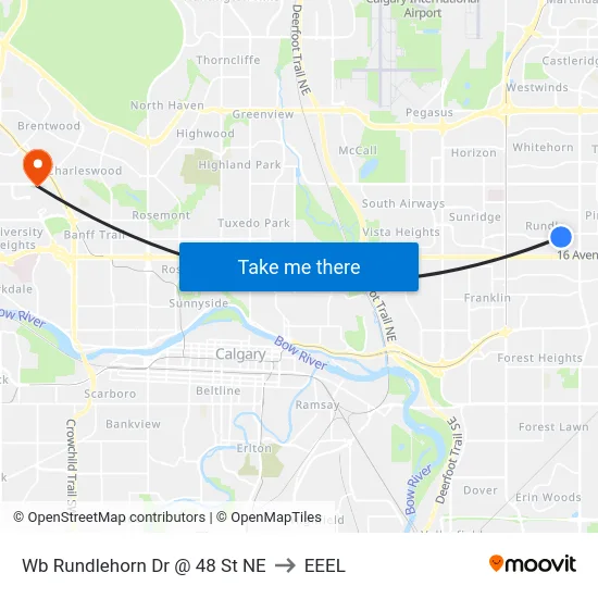 Wb Rundlehorn Dr @ 48 St NE to EEEL map
