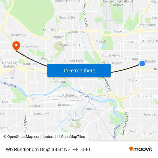 Wb Rundlehorn Dr @ 38 St NE to EEEL map