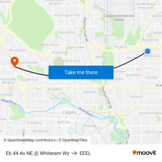 Eb 44 Av NE @ Whiteram Wy to EEEL map