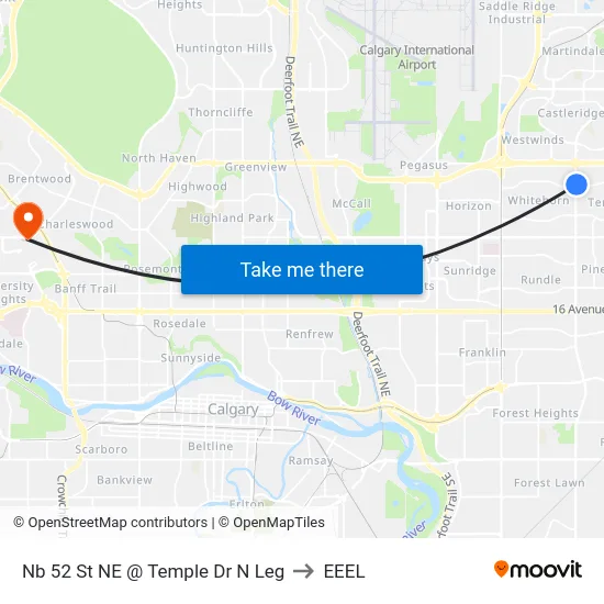 Nb 52 St NE @ Temple Dr N Leg to EEEL map