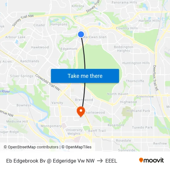 Eb Edgebrook Bv @ Edgeridge Vw NW to EEEL map
