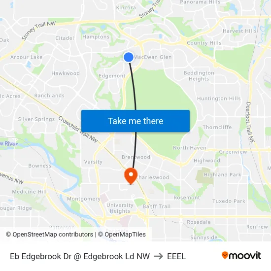 Eb Edgebrook Dr @ Edgebrook Ld NW to EEEL map