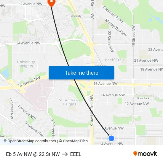 Eb 5 Av NW @ 22 St NW to EEEL map