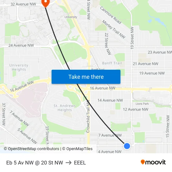Eb 5 Av NW @ 20 St NW to EEEL map