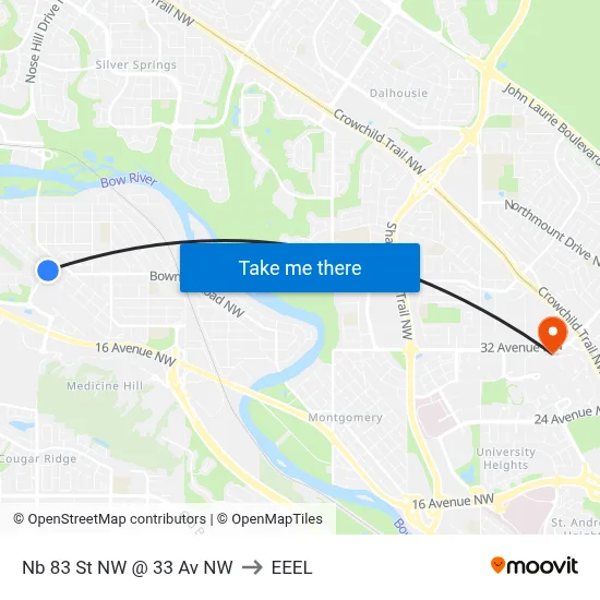 Nb 83 St NW @ 33 Av NW to EEEL map