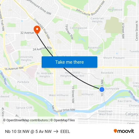 Nb 10 St NW @ 5 Av NW to EEEL map