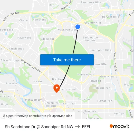 Sb Sandstone Dr @ Sandpiper Rd NW to EEEL map