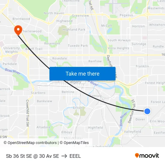 Sb 36 St SE @ 30 Av SE to EEEL map