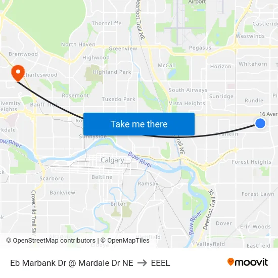 Eb Marbank Dr @ Mardale Dr NE to EEEL map
