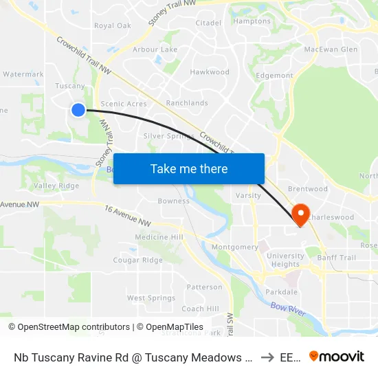 Nb Tuscany Ravine Rd @ Tuscany Meadows Ht NW to EEEL map