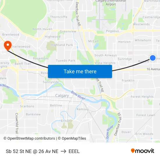 Sb 52 St NE @ 26 Av NE to EEEL map