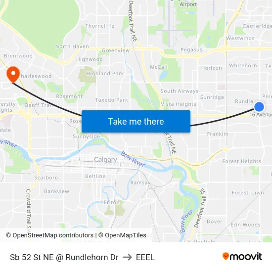 Sb 52 St NE @ Rundlehorn Dr to EEEL map