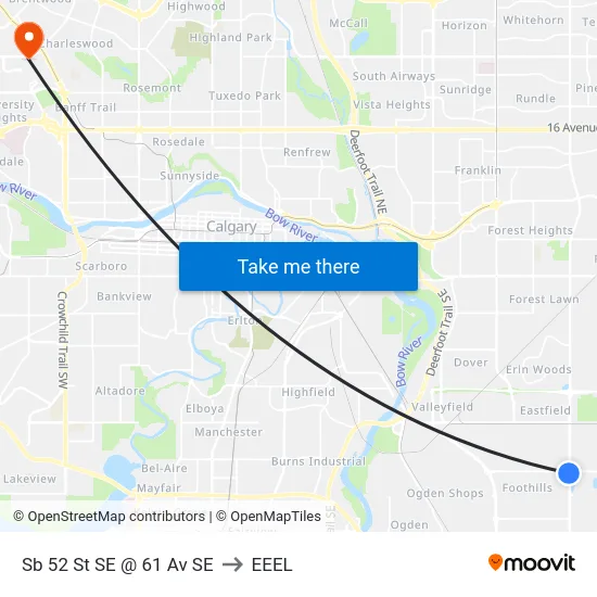 Sb 52 St SE @ 61 Av SE to EEEL map