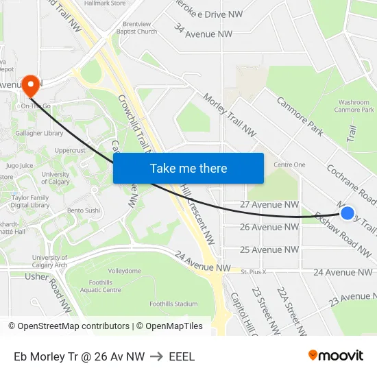 Eb Morley Tr @ 26 Av NW to EEEL map