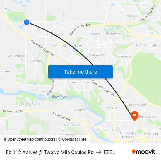 Eb 112 Av NW @ Twelve Mile Coulee  Rd to EEEL map