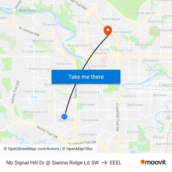 Nb Signal Hill Dr @ Sienna Ridge Ld SW to EEEL map