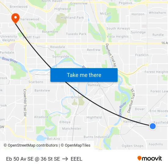 Eb 50 Av SE @ 36 St SE to EEEL map