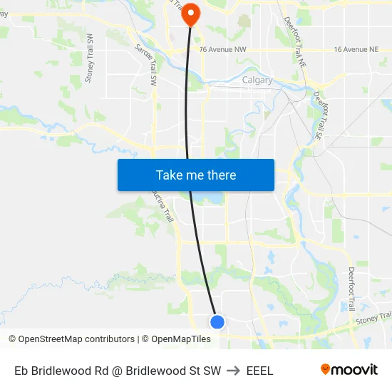 Eb Bridlewood Rd @ Bridlewood St SW to EEEL map