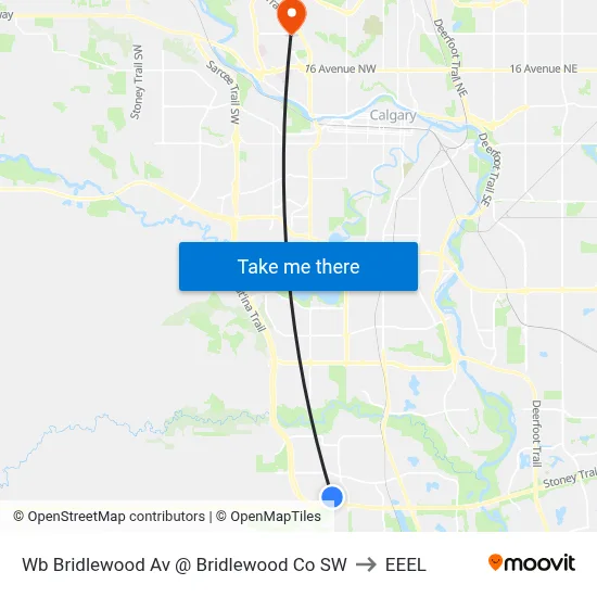Wb Bridlewood Av @ Bridlewood Co SW to EEEL map