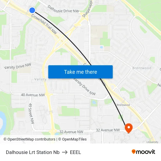 Dalhousie Lrt Station Nb to EEEL map