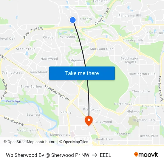 Wb Sherwood Bv @ Sherwood Pr NW to EEEL map