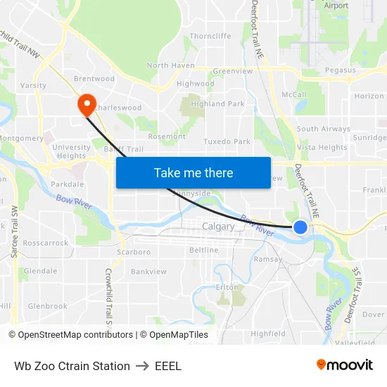 Wb Zoo Ctrain Station to EEEL map