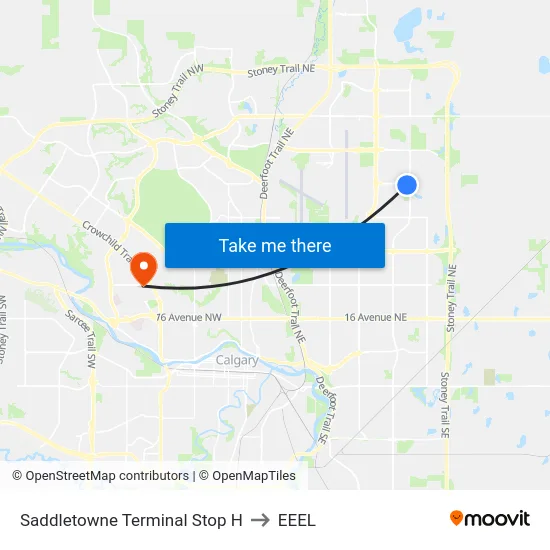 Saddletowne Terminal Stop H to EEEL map