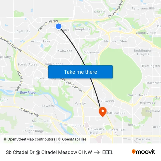 Sb Citadel Dr @ Citadel Meadow Cl NW to EEEL map