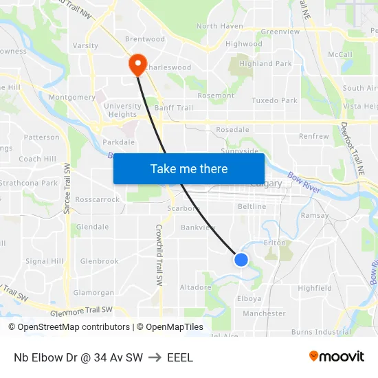 Nb Elbow Dr @ 34 Av SW to EEEL map