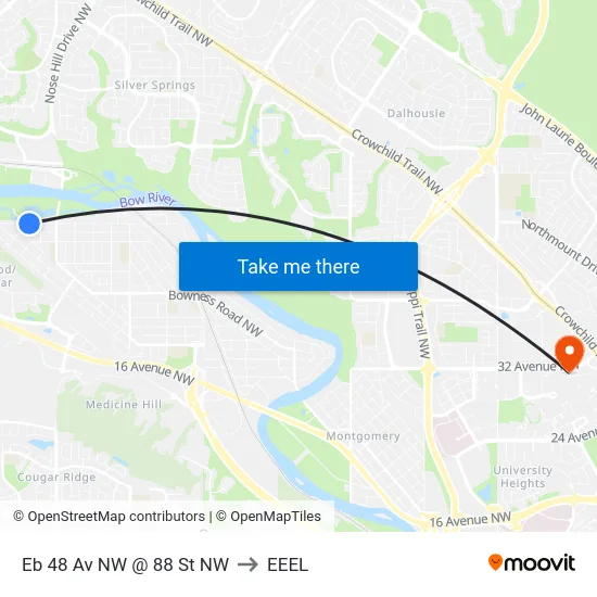 Eb 48 Av NW @ 88 St NW to EEEL map