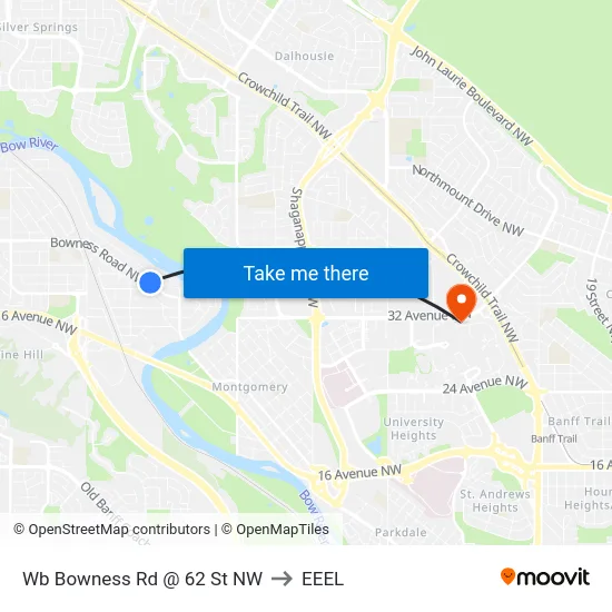 Wb Bowness Rd @ 62 St NW to EEEL map