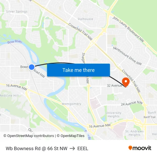 Wb Bowness Rd @  66 St NW to EEEL map